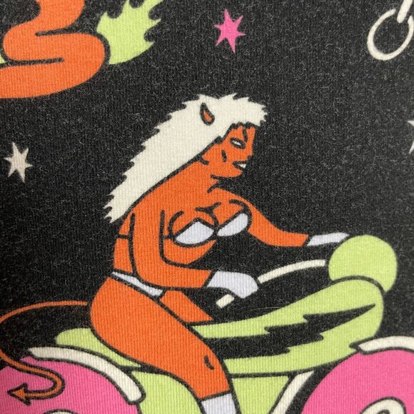 Nooworks Muscle Tee Mean Machine Print Size Large Motorcycle Rat Devil Lady - Picture 10 of 10